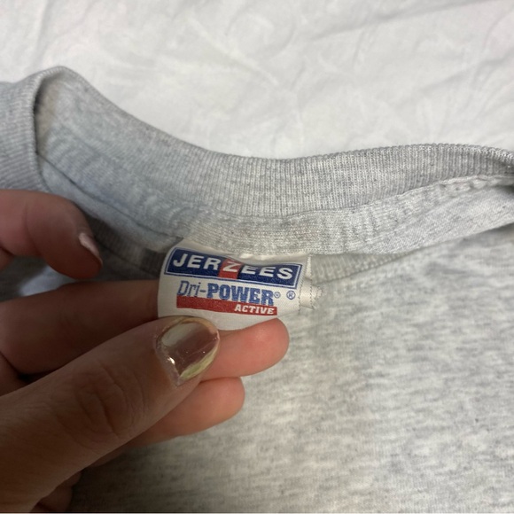 Vintage T Shirt School Wilson Wrangler Cowboy Heather Gray Gym Muscle Niv Green - Picture 2 of 6